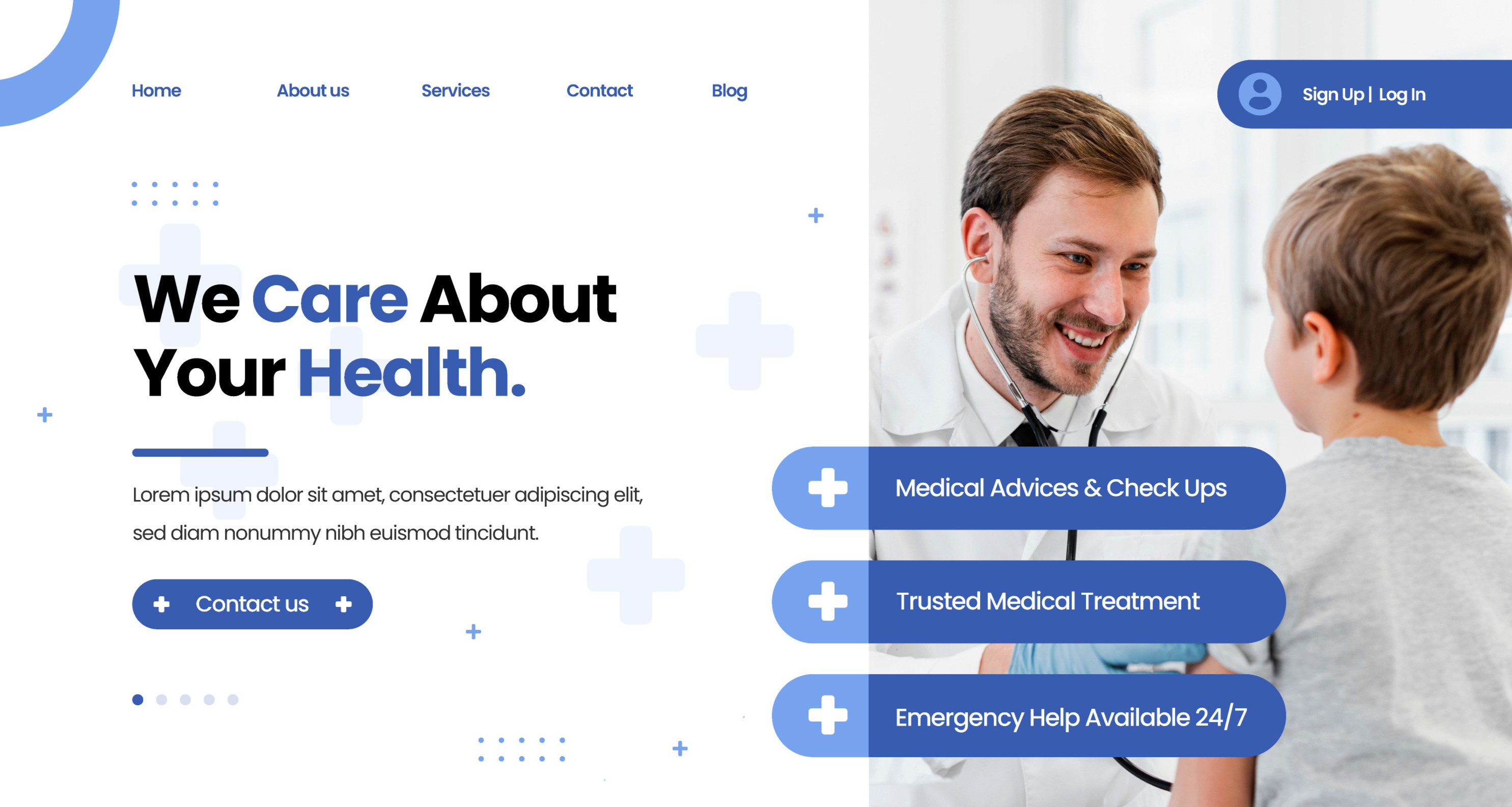 Clinic website mockup