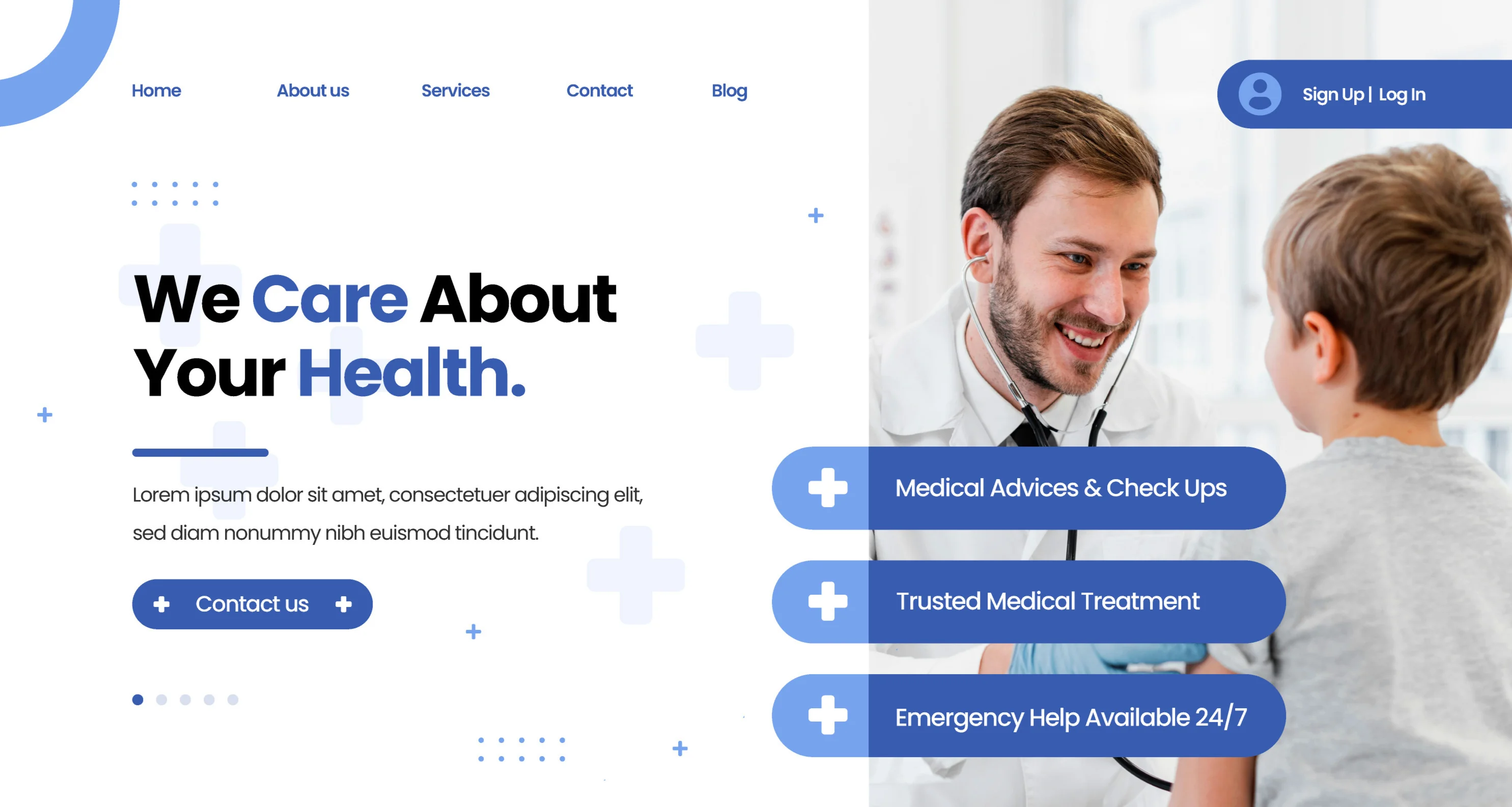 Clinic website mockup